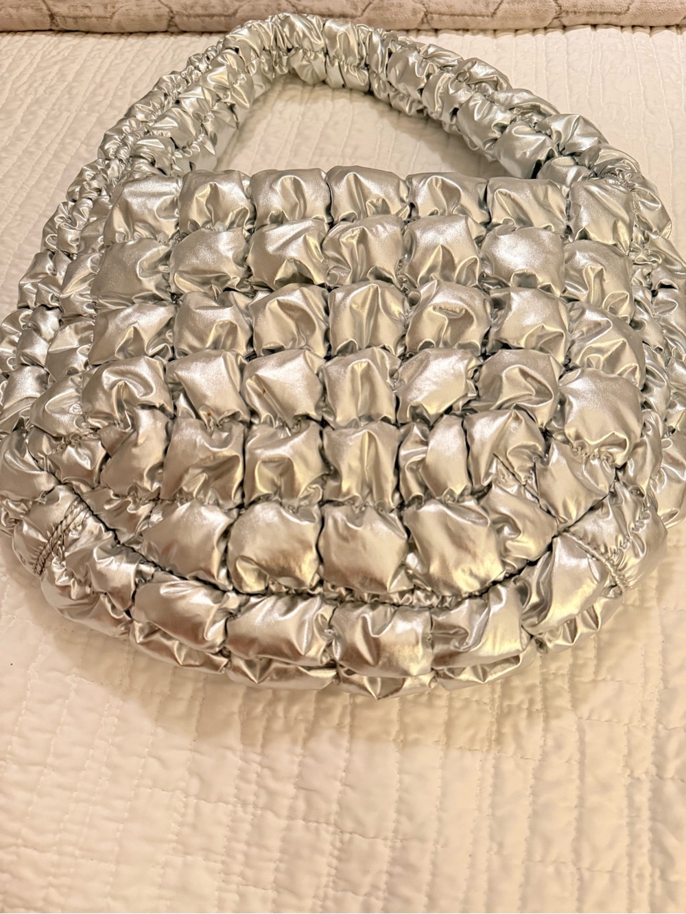 COS Silver Metallic Shoulder Bag mini